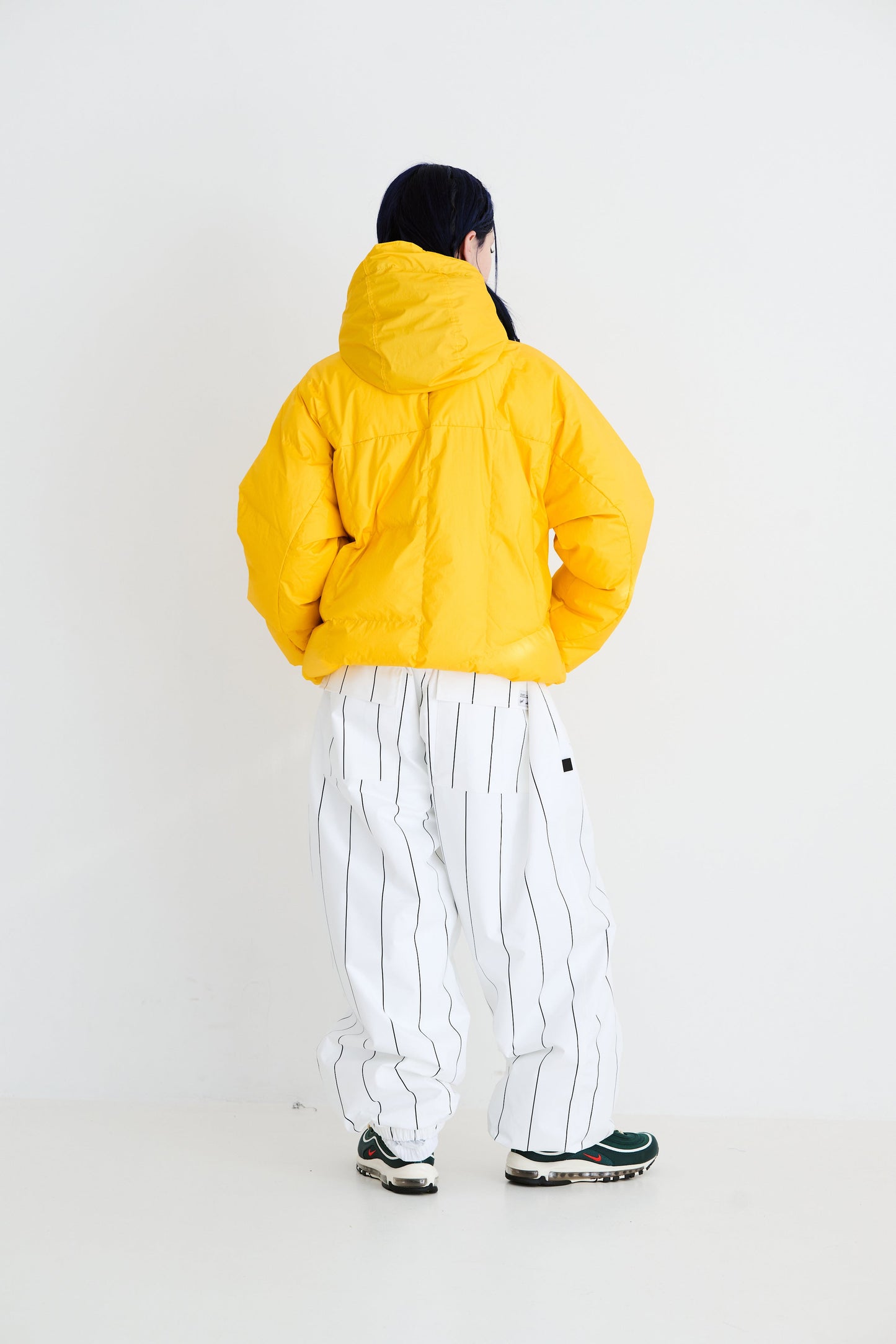 BSRABBIT IRREGULAR HOODED DOWN PADDING JUMPER YELLOW BSR2425FWJK011