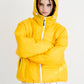 BSRABBIT IRREGULAR HOODED DOWN PADDING JUMPER YELLOW BSR2425FWJK011