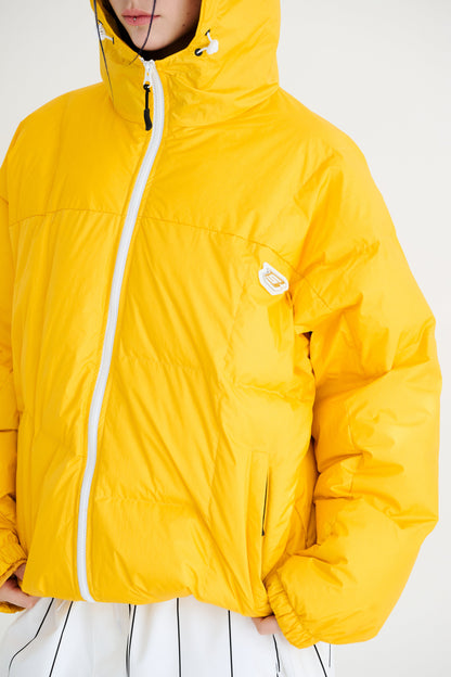 BSRABBIT IRREGULAR HOODED DOWN PADDING JUMPER YELLOW BSR2425FWJK011