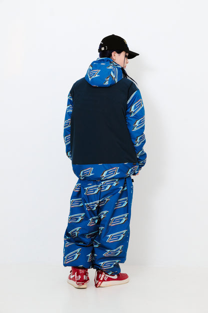 BSRABBIT ISD HIGH SUPER WIDE JOGGER PANTS OCEAN BLUE BSR2425FWPT025