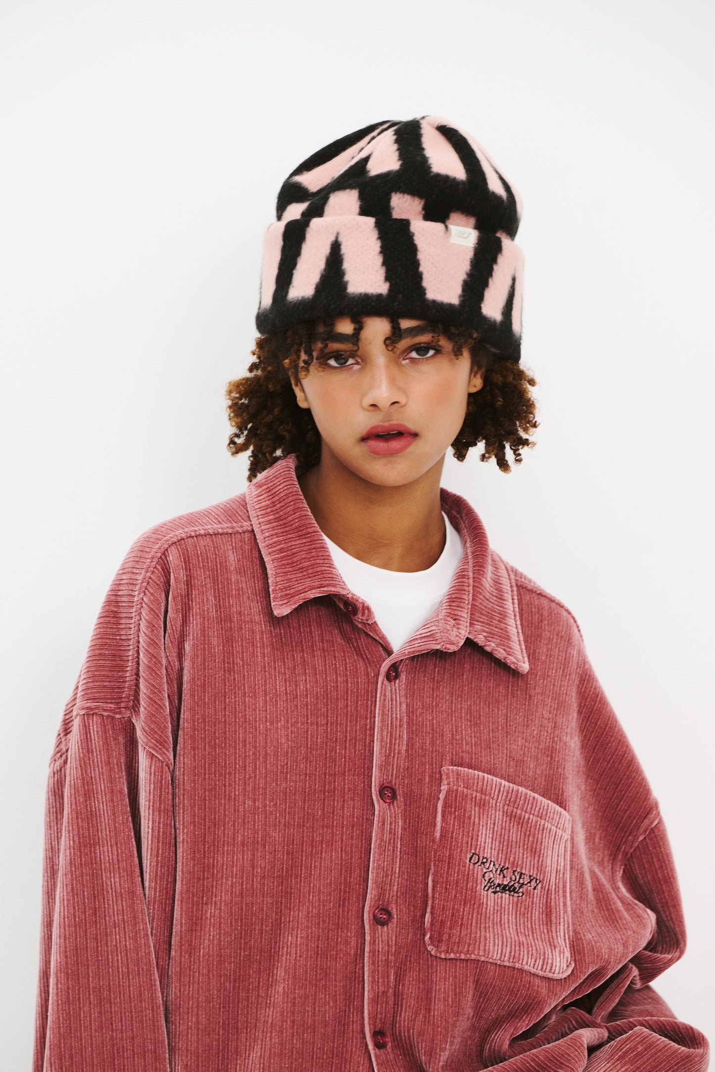 BSRABBIT JACQUARD BEANIE PINK BSR2425FWBN052