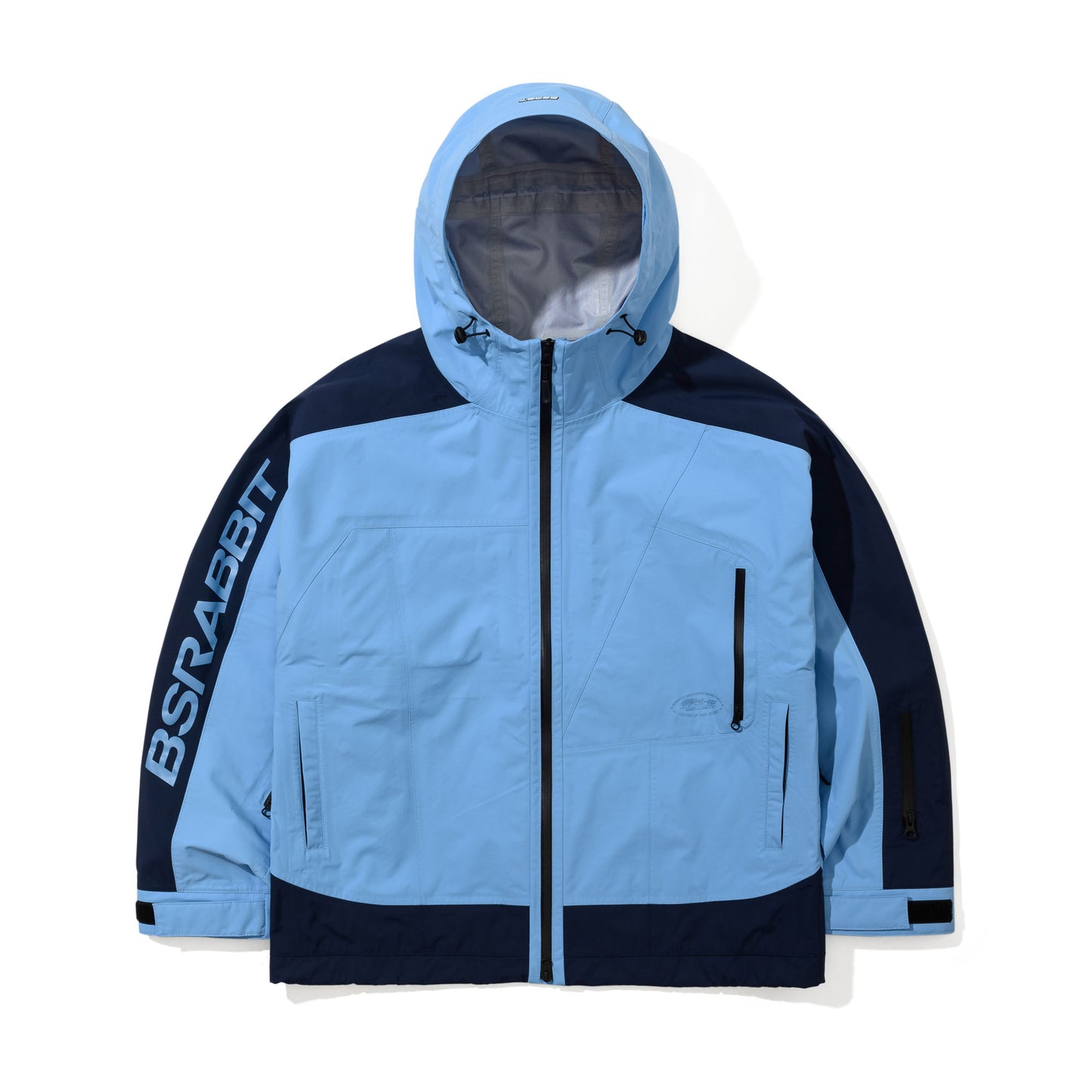 BSR2526FWJK004 ASYMMETRIC 3L SEAM SEALING HOODED SHELL JACKET SKY BLUE