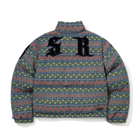BSR2526FWJK009　BSRB DOWN SHORT PADDING JUMPER HERITAGE MOSAIC