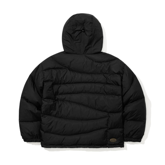 BSR2526FWJK013 UNEVEN HOODED DOWN PADDING JUMPER BLACK