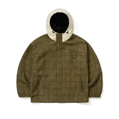 BSR2526FWJK021　DSXBS CLASSIC WOOL HOODED JACKET KHAKI CHECK