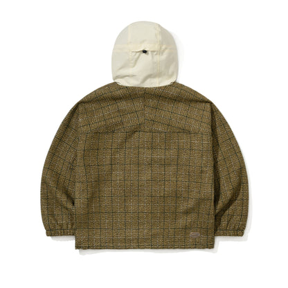BSR2526FWJK021　DSXBS CLASSIC WOOL HOODED JACKET KHAKI CHECK