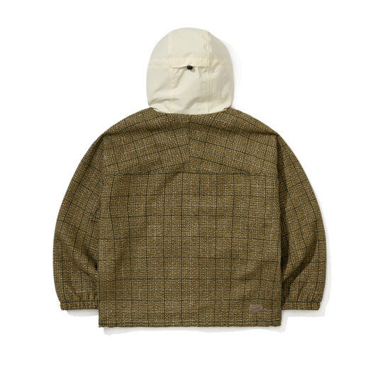 BSR2526FWJK021　DSXBS CLASSIC WOOL HOODED JACKET KHAKI CHECK