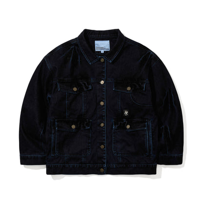 BSR2526FWJK025　DSXBS WAX REAL DENIM WIDE WORK JACKET WORN MIDNIGHT DENIM