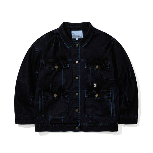 BSR2526FWJK025　DSXBS WAX REAL DENIM WIDE WORK JACKET WORN MIDNIGHT DENIM