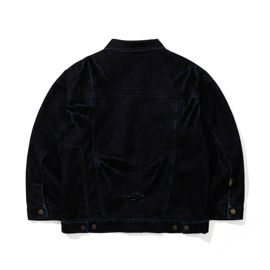 BSR2526FWJK025　DSXBS WAX REAL DENIM WIDE WORK JACKET WORN MIDNIGHT DENIM
