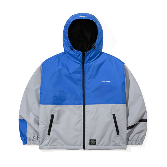 BSR2526FWJK032　BLOCKED 3OZ INSULATED HOODED JACKET BLUE GRAY