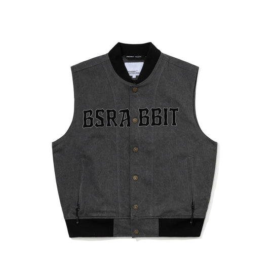 BSR2526FWJK049　COTTON TWILL 1OZ INSULATED RETRO VEST PIGMENT BLACK