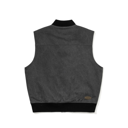 BSR2526FWJK049　COTTON TWILL 1OZ INSULATED RETRO VEST PIGMENT BLACK