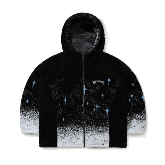 BSR2526FWJK053 BP SMOKING RABBIT FLEECE HOODED JACKET BLACK