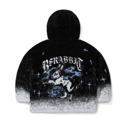 BSR2526FWJK053 BP SMOKING RABBIT FLEECE HOODED JACKET BLACK