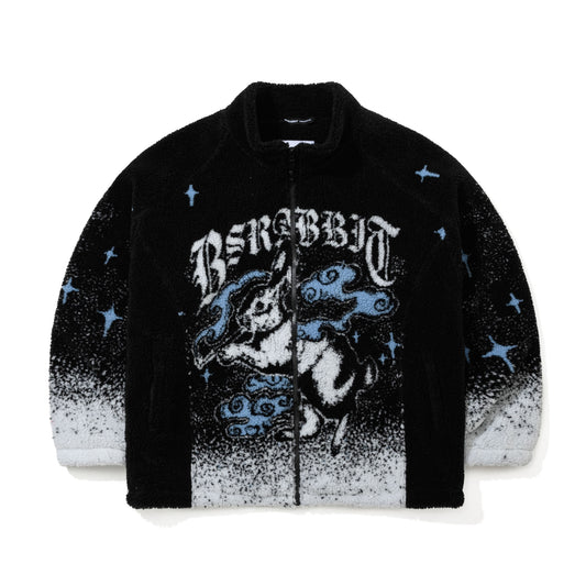 BSR2526FWJK054 FP SMOKING RABBIT FLEECE JACKET BLACK