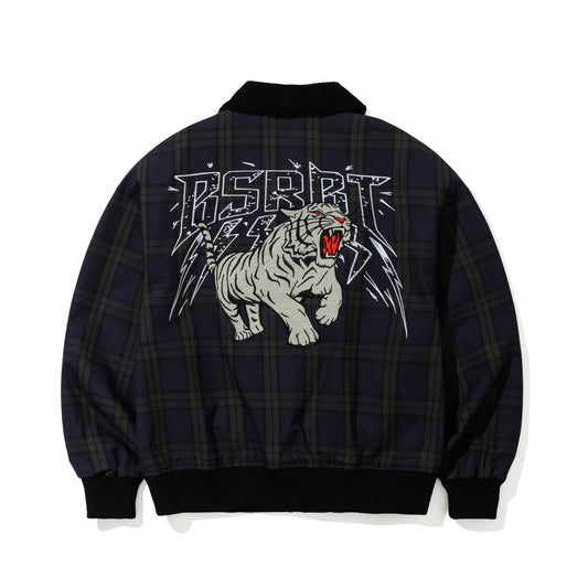 BSR2526FWJK069 TIGER BP COLLARED JACKET NAVY CHECK