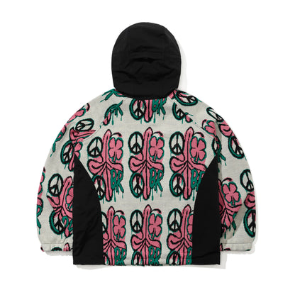BSR2526FWJK072 PEACE BR JACQUARD HOODED JACKET WHITE