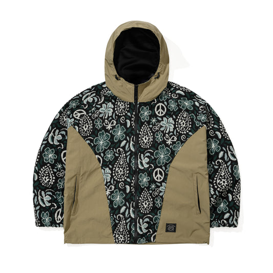 BSR2526FWJK075 PAISLEY PEACE JACQUARD HOODED JACKET KHAKI