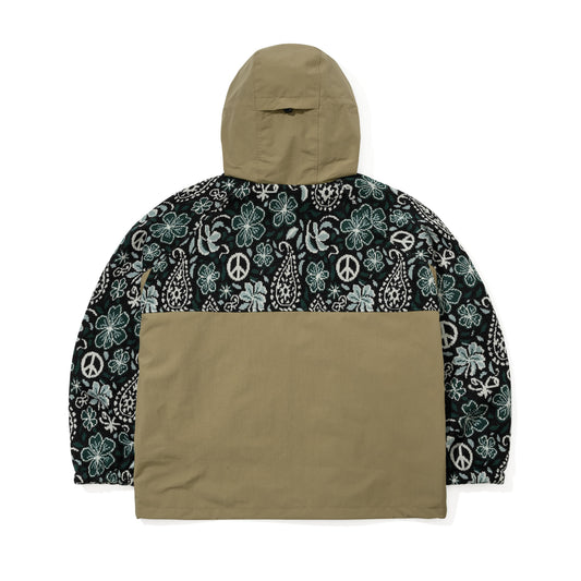 BSR2526FWJK075 PAISLEY PEACE JACQUARD HOODED JACKET KHAKI