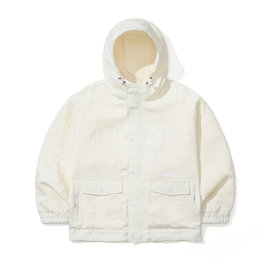 BSR2526FWJK076 CLASSY LINEN WIDE HOODED JACKET IVORY
