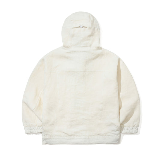 BSR2526FWJK076 CLASSY LINEN WIDE HOODED JACKET IVORY