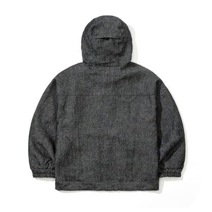 BSR2526FWJK077 CLASSY LINEN WIDE HOODED JACKET BLACK