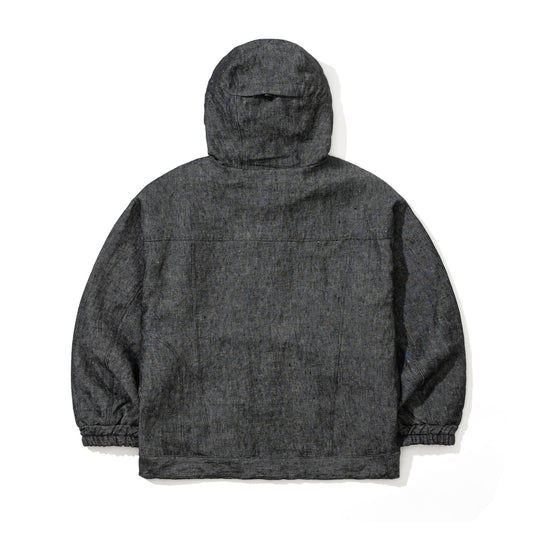 BSR2526FWJK077 CLASSY LINEN WIDE HOODED JACKET BLACK