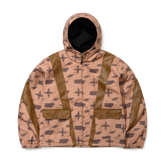 BSR2526FWJK078 JS CUT PANEL HOODED JACKET BROWN