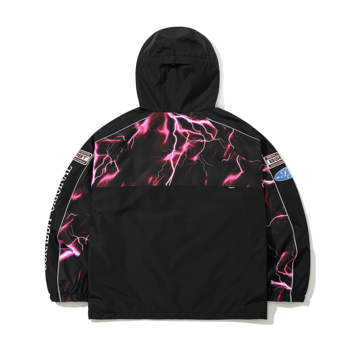 BSR2526FWJK081 PATCHED UTILITY HOODED JACKET JACKET BLACK / THUNDER PINK