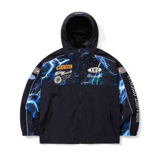 BSR2526FWJK082 PATCHED UTILITY HOODED JACKET JACKET NAVY / THUNDER BLUE