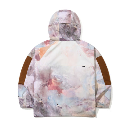 BSR2526FWJK084 Oosisoak1861 ART PRINT HOODED JACKET WOLF BROWN