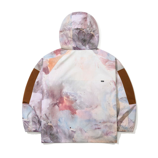 BSR2526FWJK084 Oosisoak1861 ART PRINT HOODED JACKET WOLF BROWN