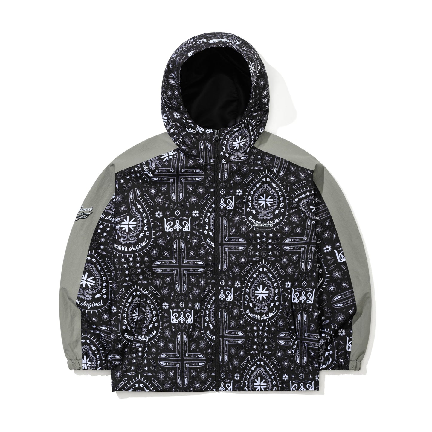 BSR2526FWJK093 ARTISTIC HOODED JACKET PAISLEY BLACK