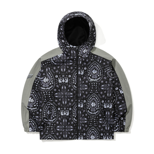 BSR2526FWJK093 ARTISTIC HOODED JACKET PAISLEY BLACK