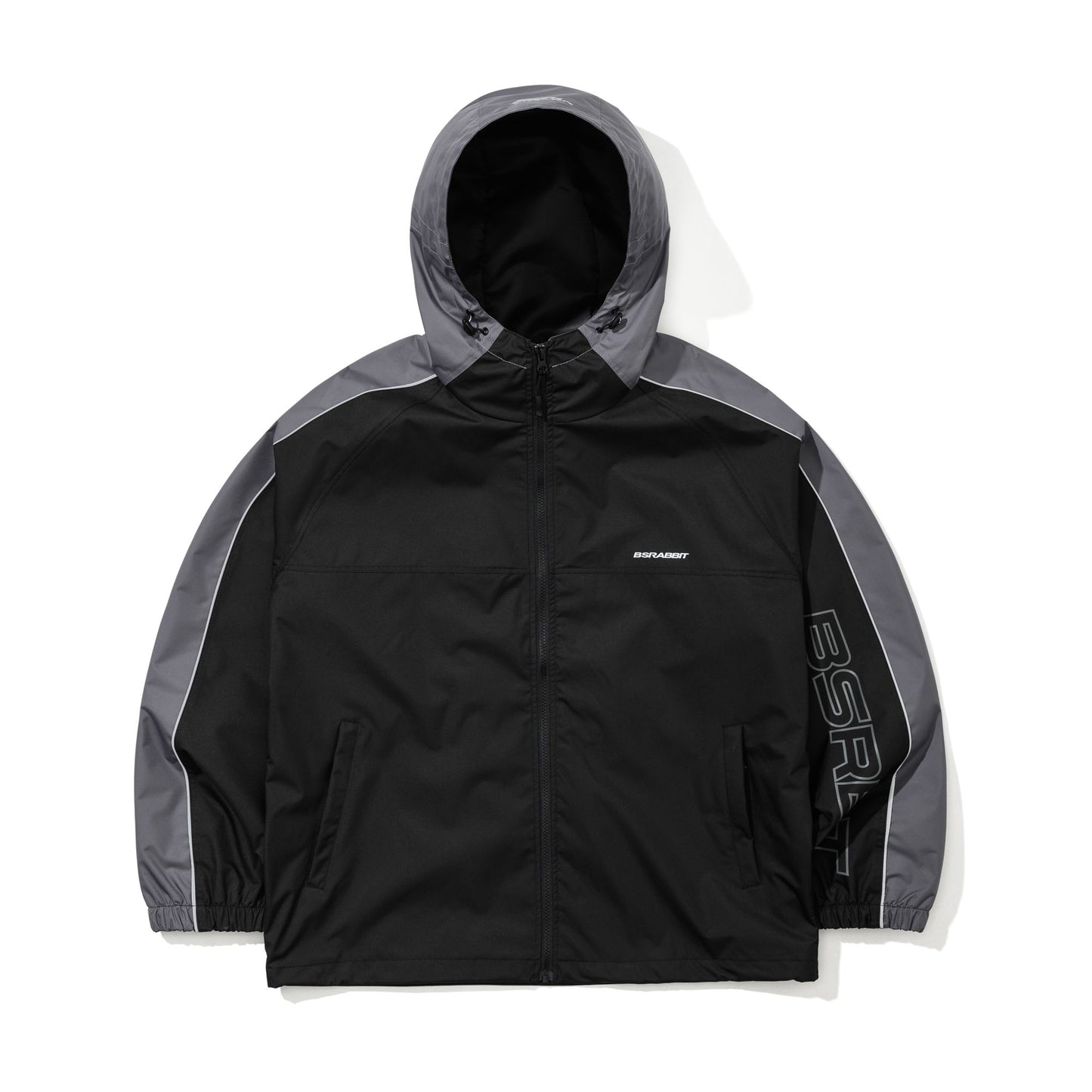 BSR2526FWJK095 LIGHT WEIGHT REFLECTIVE LINE HOODED JACKET BLACK