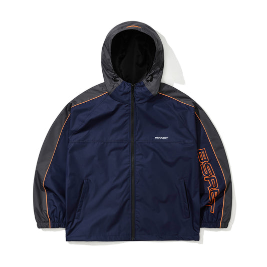 BSR2526FWJK097 LIGHT WEIGHT REFLECTIVE LINE HOODED JACKET NAVY