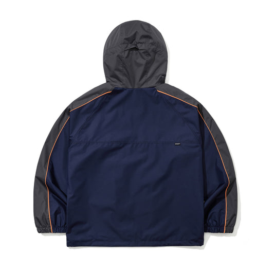 BSR2526FWJK097 LIGHT WEIGHT REFLECTIVE LINE HOODED JACKET NAVY