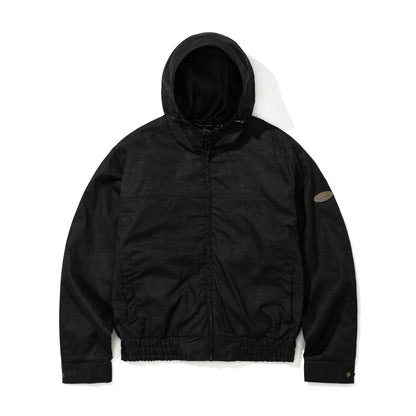 BSR2526FWJK102 RUSTIC CHARM LINEN HOODED JACKET BLACK