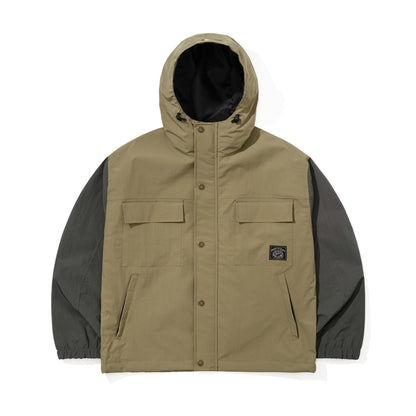 BSR2526FWJK113 POCKET RIDGE HOODED JACKET KHAKI