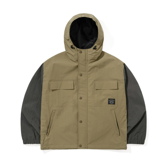 BSR2526FWJK113 POCKET RIDGE HOODED JACKET KHAKI