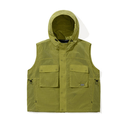 BSR2526FWJK133 BIG POCKET HOODED VEST SOLAR YELLOW