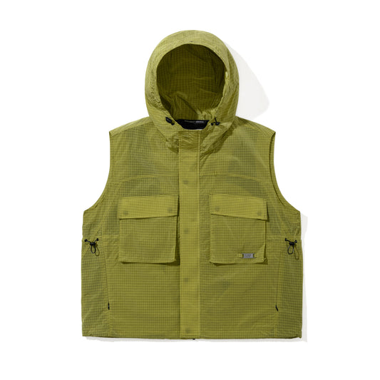 BSR2526FWJK133 BIG POCKET HOODED VEST SOLAR YELLOW