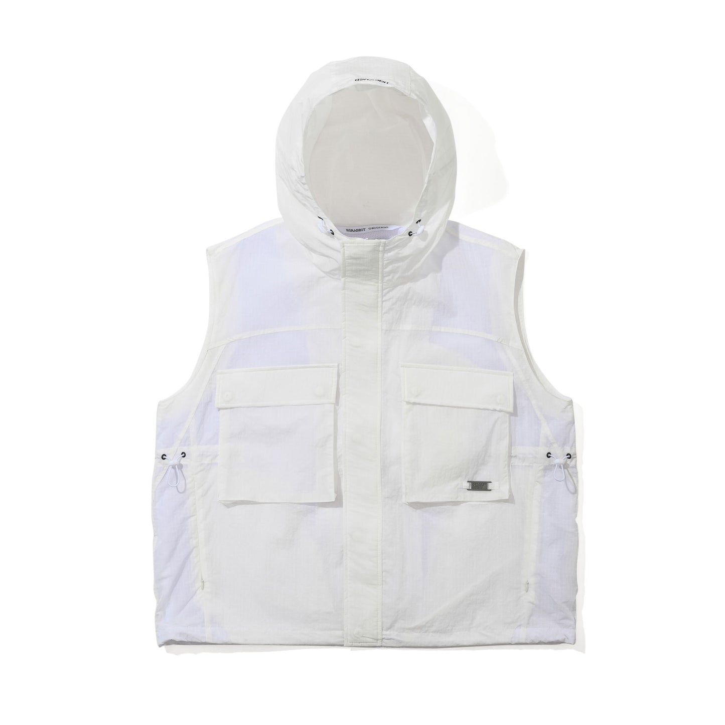 BSR2526FWJK134 BIG POCKET HOODED VEST WHITE