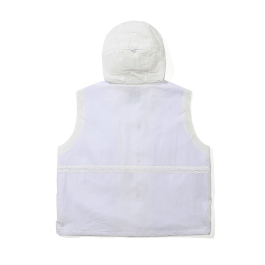 BSR2526FWJK134 BIG POCKET HOODED VEST WHITE