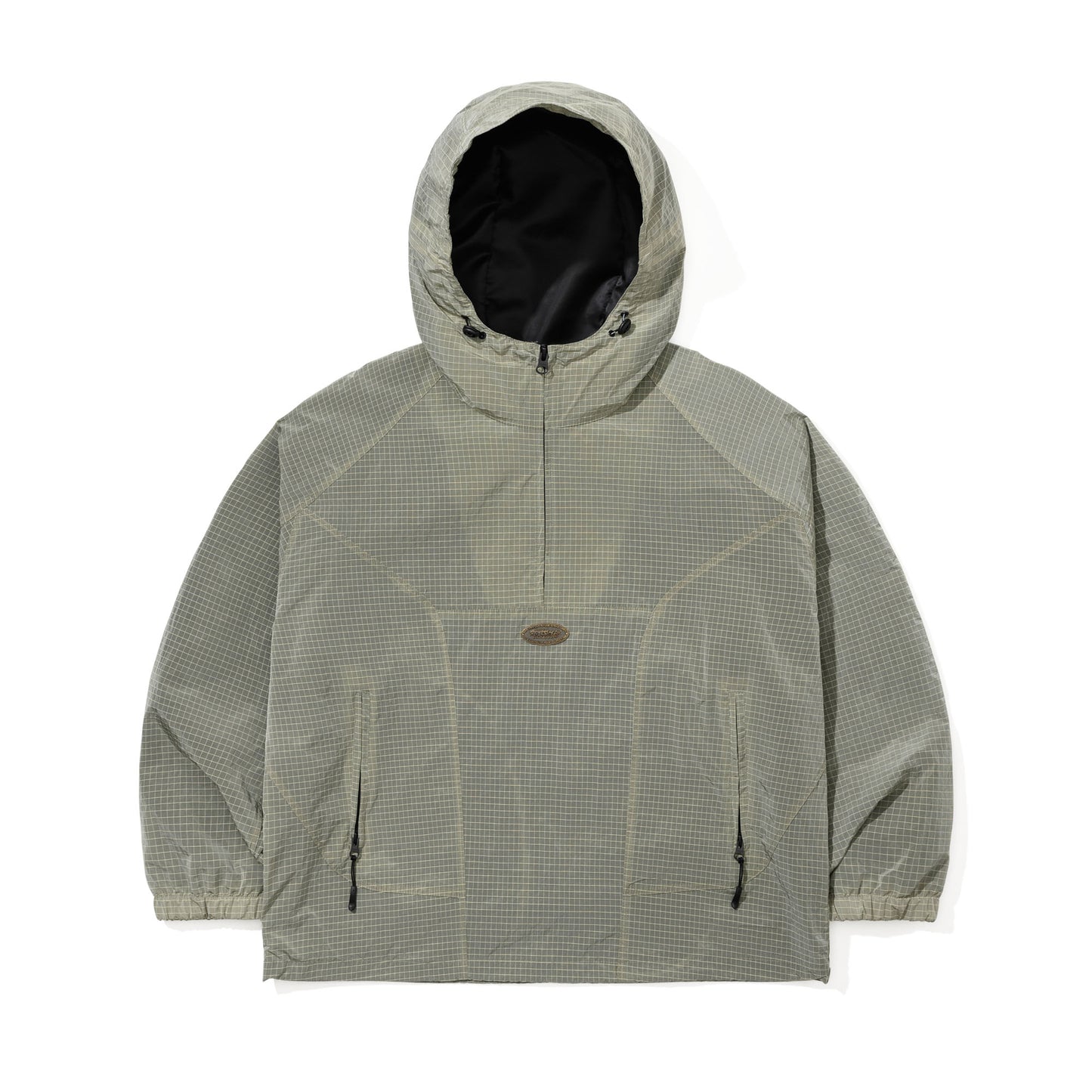 BSR2526FWJK135 SHADOW GRID HOODED ANORAK JACKET LIME GRAY