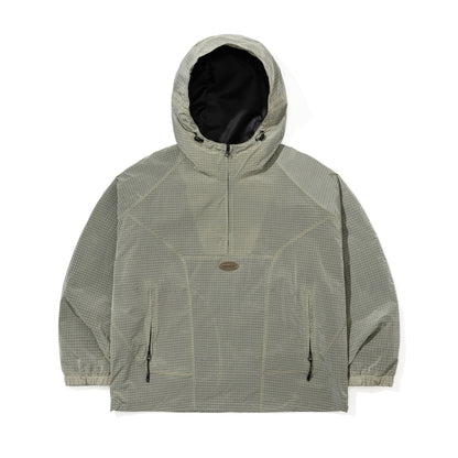 BSR2526FWJK135 SHADOW GRID HOODED ANORAK JACKET LIME GRAY