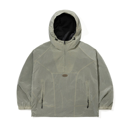 BSR2526FWJK135 SHADOW GRID HOODED ANORAK JACKET LIME GRAY