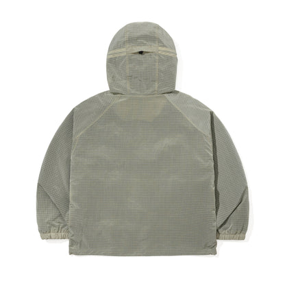 BSR2526FWJK135 SHADOW GRID HOODED ANORAK JACKET LIME GRAY