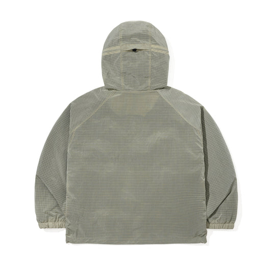 BSR2526FWJK135 SHADOW GRID HOODED ANORAK JACKET LIME GRAY